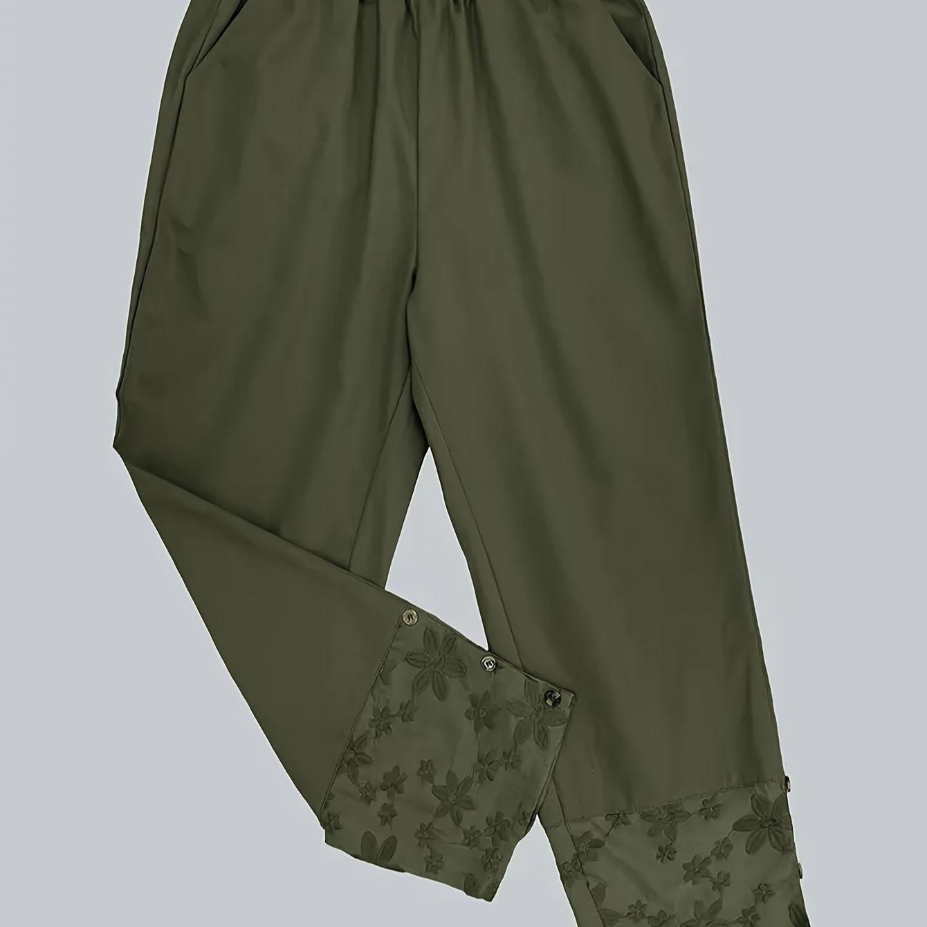 Plus Size Women s Embroidered Patchwork Pants with Buttoned Pockets - Casual Spring/Summer Long Pants 2XL армія зелений колір
Plus Size Women s Embroidered Patchwork Pants with Buttoned Pockets - Casual Spring/Summer Long Pants 2XL армія зелений колір
