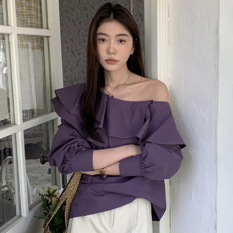 Корейский Шик Ретро Необычный Топ-Рубашка на Одно Плечо с Воланами и Длинным Рукавом XL фиолетовый
Корейский Шик Ретро Необычный Топ-Рубашка на Одно Плечо с Воланами и Длинным Рукавом XL фиолетовый