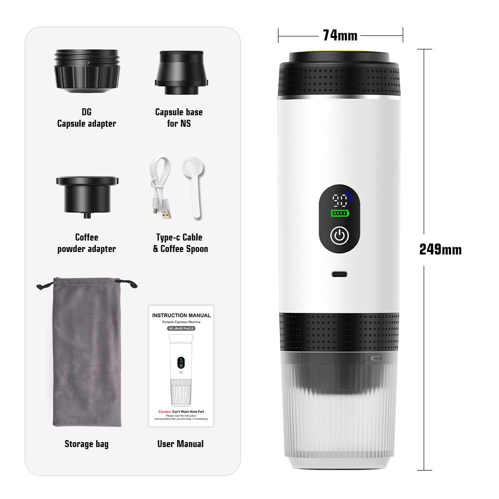 Кофеварка Foombthe 3-в-1 капсульного типа с цифровым дисплеем, портативная эспрессо-кофемашина для автомобиля и дома, кофеварка для кемпинга белый
Кофеварка Foombthe 3-в-1 капсульного типа с цифровым дисплеем, портативная эспрессо-кофемашина для автомобиля и дома, кофеварка для кемпинга белый