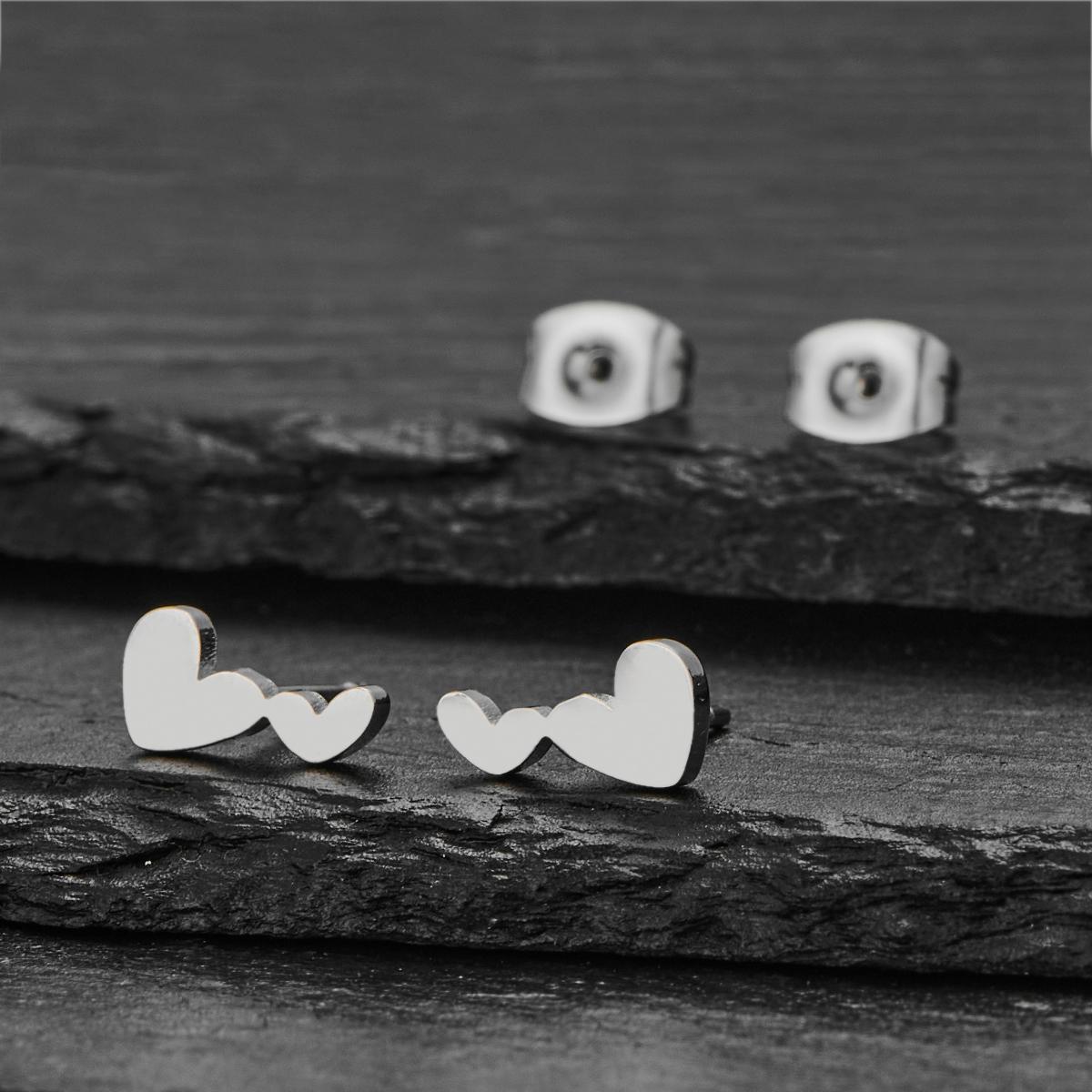 Trendy Minimalist Stainless Steel Mini Double Love Heart Stud Earrings for Women Student Engagement Zircon Valentine s Day Gift
Trendy Minimalist Stainless Steel Mini Double Love Heart Stud Earrings for Women Student Engagement Zircon Valentine s Day Gift