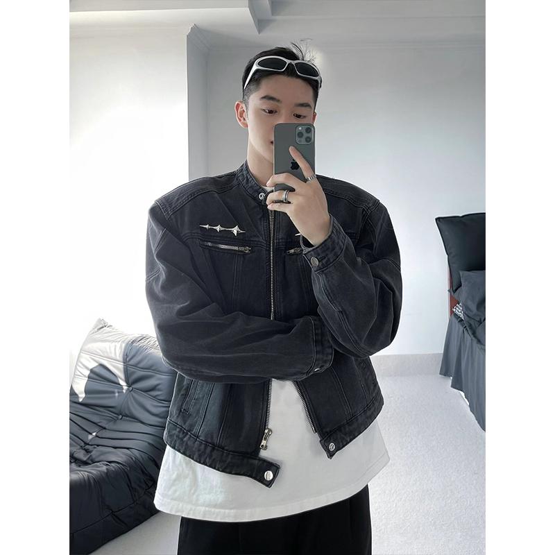 Мужская джинсовая куртка высокого класса в бунтарском стиле - модный воротник-стойка от американского бренда M чёрный
Мужская джинсовая куртка высокого класса в бунтарском стиле - модный воротник-стойка от американского бренда M чёрный