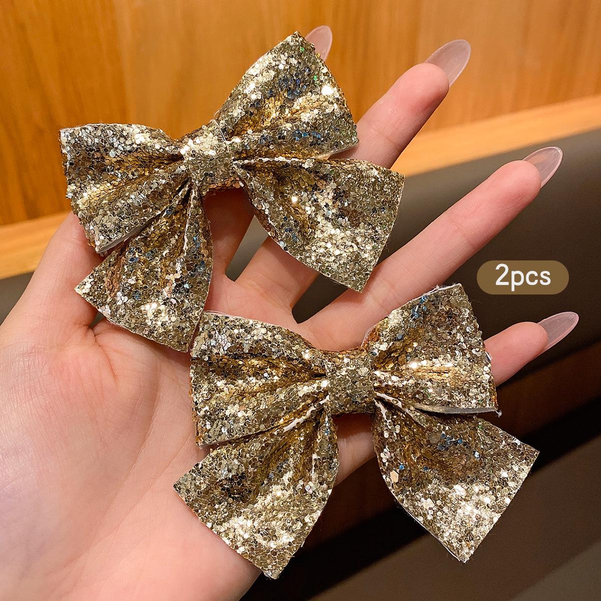 2 gold bow hair clips, fashionable, sweet and cute, suitable for daily use as hair accessories
2 gold bow hair clips, fashionable, sweet and cute, suitable for daily use as hair accessories