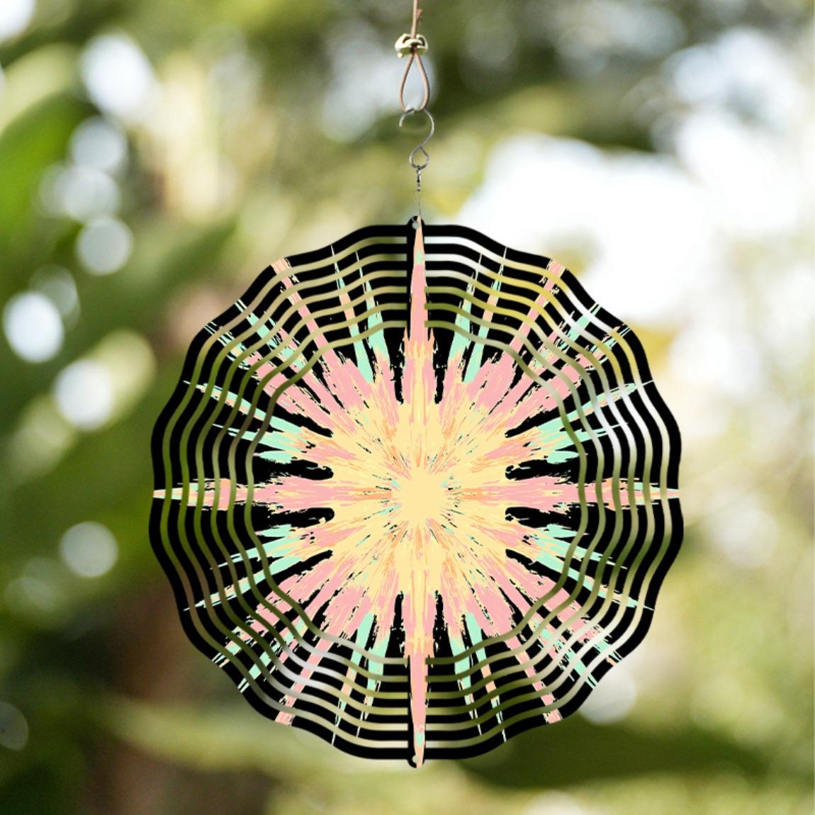 Vibrant Pink and Green Ray Wind Chime Outdoor Metal Garden Sculpture with Black Stripes Hanging Decor for All Seasons Durable Wind Bell Garden Art 01A
Vibrant Pink and Green Ray Wind Chime Outdoor Metal Garden Sculpture with Black Stripes Hanging Decor for All Seasons Durable Wind Bell Garden Art 01A