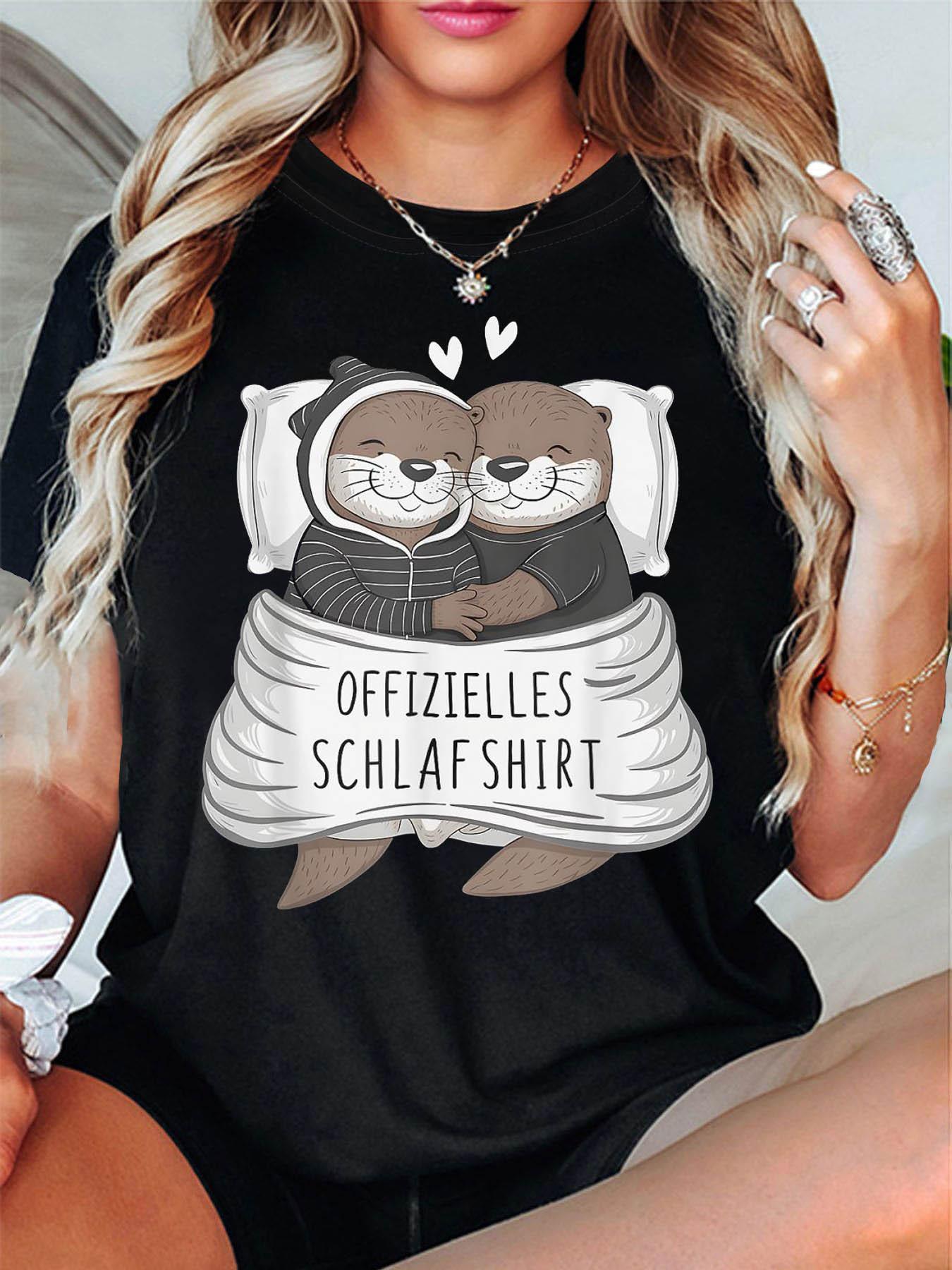 German Otter Official Sleep Graphic Print T - Shirt Women s Spring - Summer Short - Sleeve Crew - Neck Casual T - Shirt, Daily Leisure, S чёрный
German Otter Official Sleep Graphic Print T - Shirt Women s Spring - Summer Short - Sleeve Crew - Neck Casual T - Shirt, Daily Leisure, S чёрный