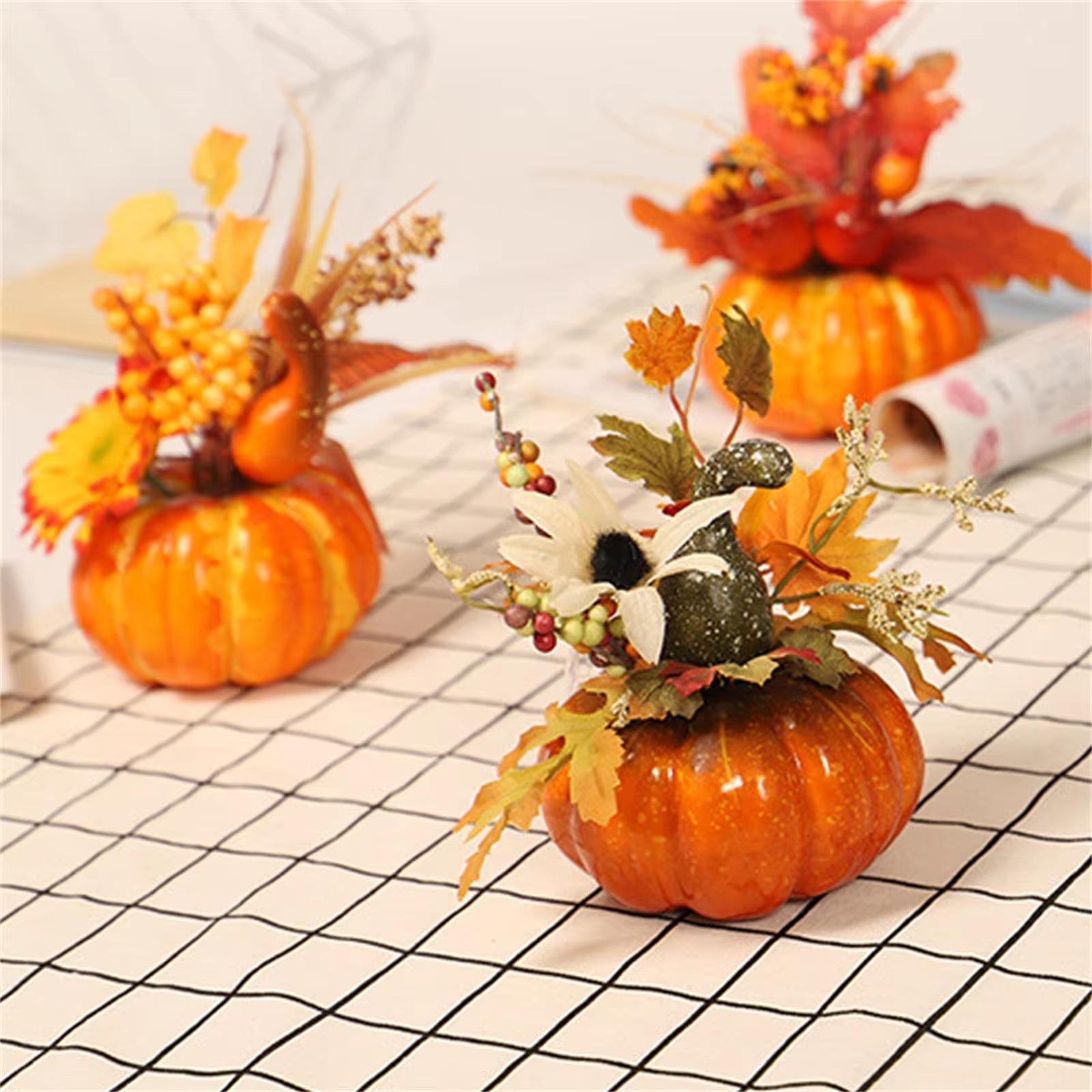 Artificial Pumpkin Ornament for Autumn Harvest Holiday Party and Fall Home Window Decor Props
Artificial Pumpkin Ornament for Autumn Harvest Holiday Party and Fall Home Window Decor Props
