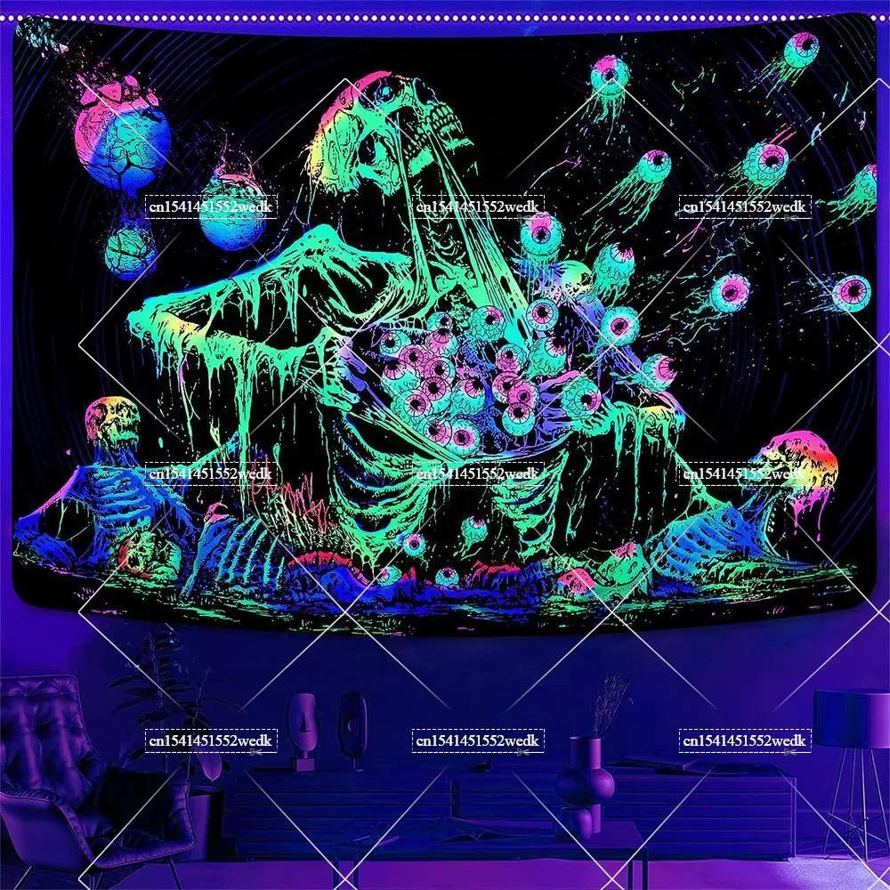 Hippie Skull Blacklight Tapestry UV Reactive Halloween Skeleton Tapestry Neon Glow In The Dark Wall Hanging Aesthetic Room Decor 95X73cm
Hippie Skull Blacklight Tapestry UV Reactive Halloween Skeleton Tapestry Neon Glow In The Dark Wall Hanging Aesthetic Room Decor 95X73cm