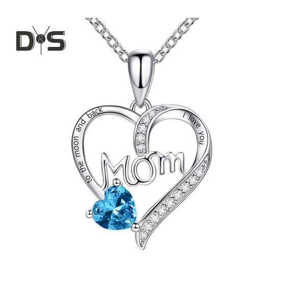 Ожерелье в форме сердца для женщин «Я люблю тебя, мама», ожерелье с подвеской в форме сердца из кубического циркония, подарок на день рождения для мамы на День матери A синий
Ожерелье в форме сердца для женщин «Я люблю тебя, мама», ожерелье с подвеской в форме сердца из кубического циркония, подарок на день рождения для мамы на День матери A синий