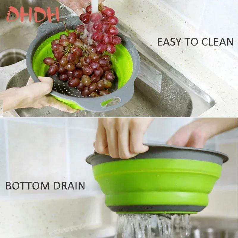 High Quality Silicone Folding Drain Basket Fruit Vegetable Washing Basket Foldable Strainer Colander Kitchen Storage Tool
High Quality Silicone Folding Drain Basket Fruit Vegetable Washing Basket Foldable Strainer Colander Kitchen Storage Tool