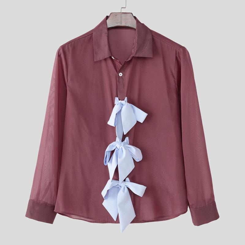 INCERUN Men Lapel Long Sleeve Front Bow Knot Semi-Sheer Casual Loose Shirts 5XL камео розовый
INCERUN Men Lapel Long Sleeve Front Bow Knot Semi-Sheer Casual Loose Shirts 5XL камео розовый
