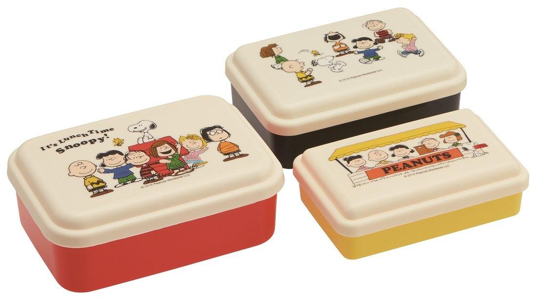 Skater Пушистый Тюлень Хранение Снупи Сделано в Контейнерах SLUS3, Набор из 3 предметов, Время обеда, PEANUTS, Япония,