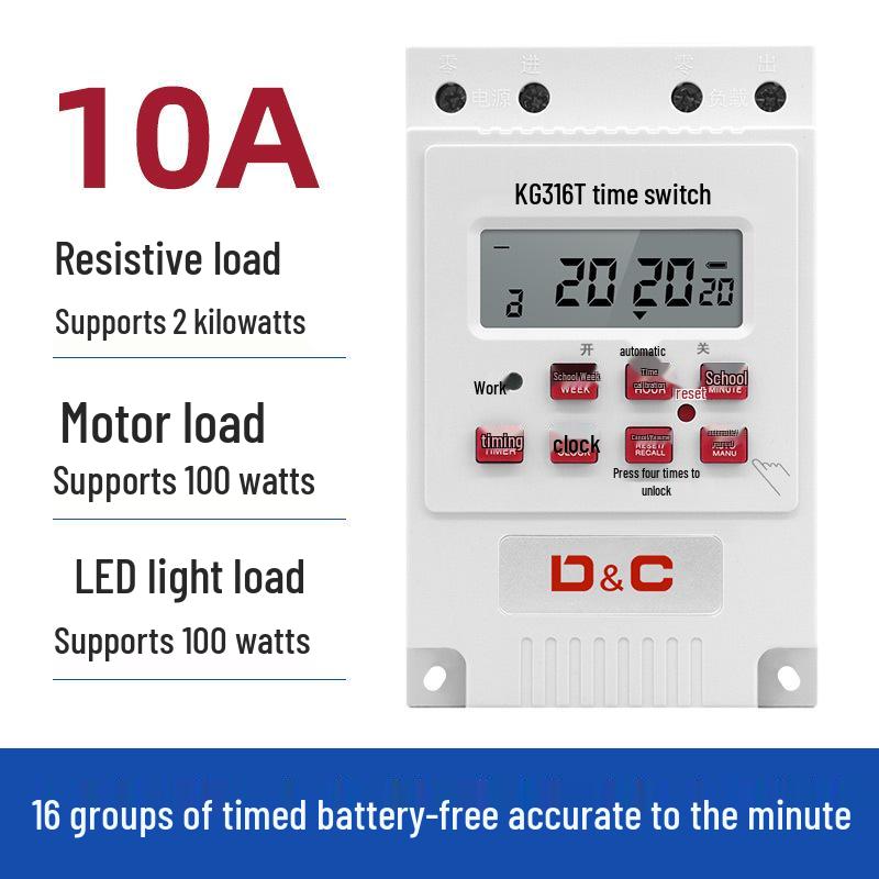220V High Power Automatic Cyclic Timer Switch for Street Lights & Billboards KG316T
220V High Power Automatic Cyclic Timer Switch for Street Lights & Billboards KG316T