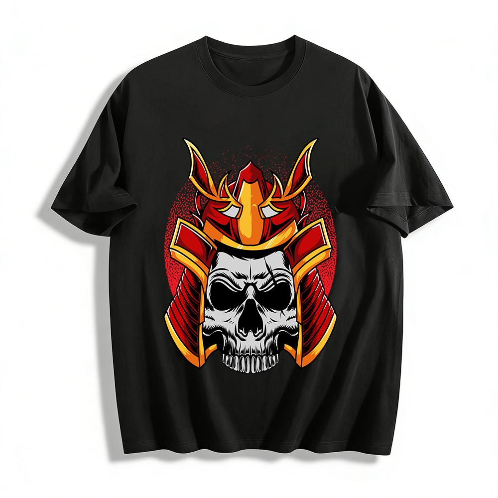 Vintage Samurai Skull Print T-Shirt Dark Street Style Casual Top Pure cotton T-shirt XXS
Vintage Samurai Skull Print T-Shirt Dark Street Style Casual Top Pure cotton T-shirt XXS