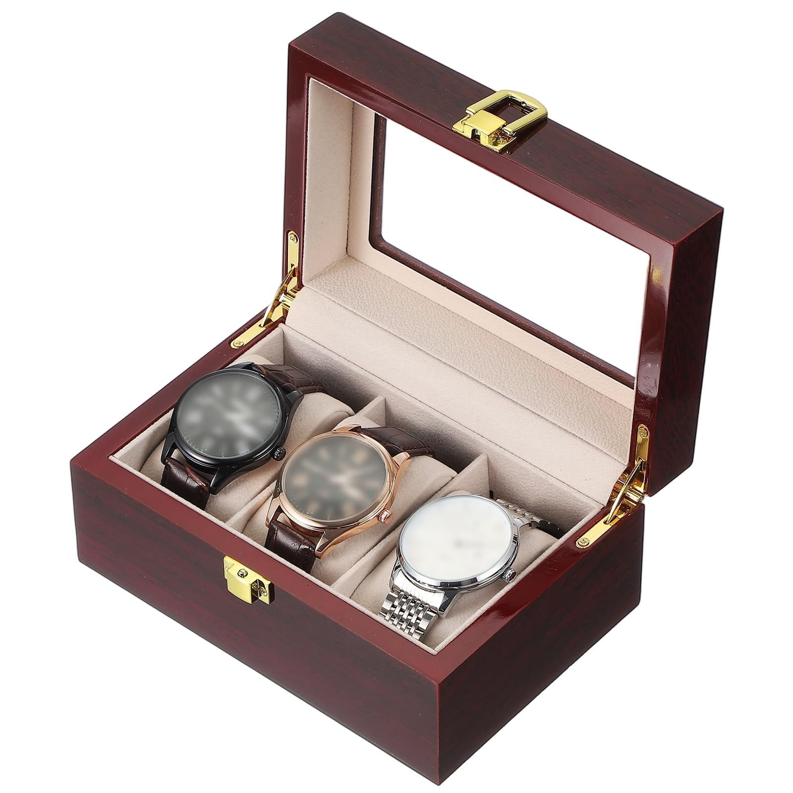 uxcell 3-Slot Watch Storage Box with Glass Cover, Men s Watch Box with Removable Watch Pillow, Wooden Watch Box, Red
uxcell 3-Slot Watch Storage Box with Glass Cover, Men s Watch Box with Removable Watch Pillow, Wooden Watch Box, Red