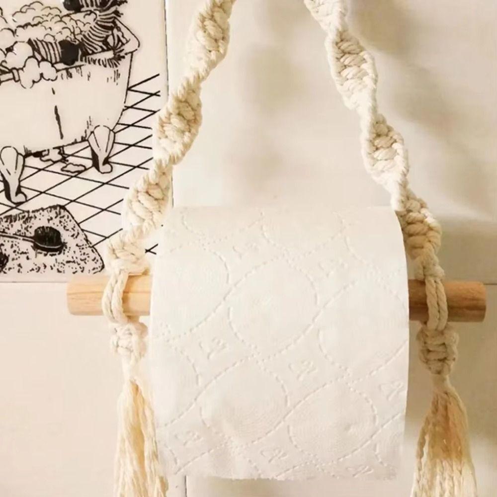 Nordic Style Bohemian Paper Towel Rack Bohemia Cotton Thread Hand-woven Paper Holder Wooden Creative Toilet Tissue Holder білий
Nordic Style Bohemian Paper Towel Rack Bohemia Cotton Thread Hand-woven Paper Holder Wooden Creative Toilet Tissue Holder білий
