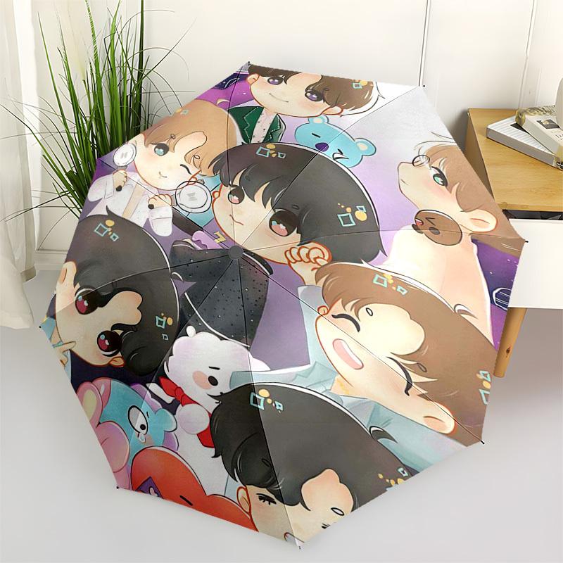 1pc Chibi BTS Characters Outdoor Umbrella - Automatic Opening/Closing, Portable 3-Fold Design, 8-Rib Iron Frame - Perfect Gift for Fans, Traveler
1pc Chibi BTS Characters Outdoor Umbrella - Automatic Opening/Closing, Portable 3-Fold Design, 8-Rib Iron Frame - Perfect Gift for Fans, Traveler