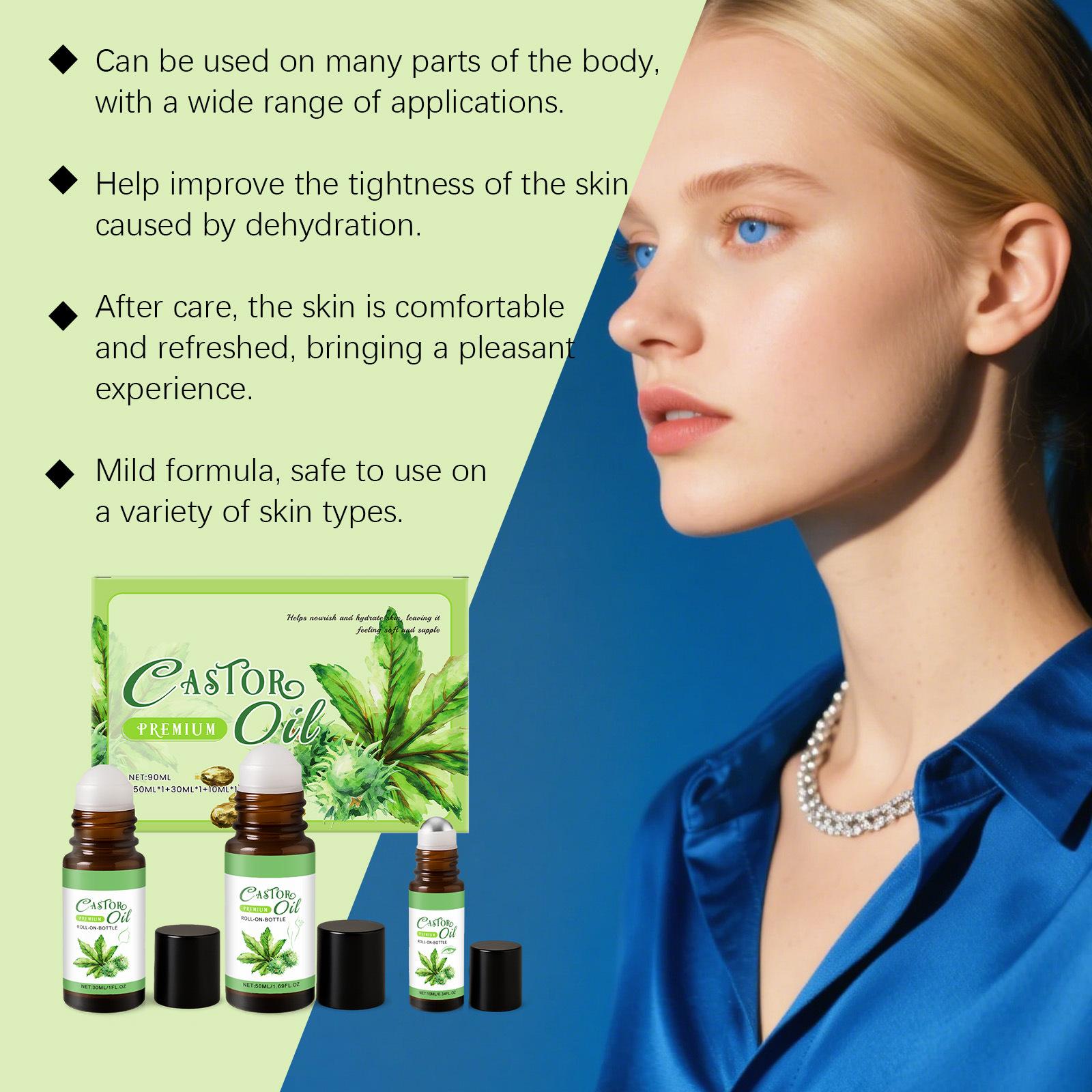 Organic Castor Oil Set Castor Oil Roller For Hair Growth Eyelashes Eyebrows And Skin Deep Moisturizing 50ml+30ml+10ml One Size зелений
Organic Castor Oil Set Castor Oil Roller For Hair Growth Eyelashes Eyebrows And Skin Deep Moisturizing 50ml+30ml+10ml One Size зелений