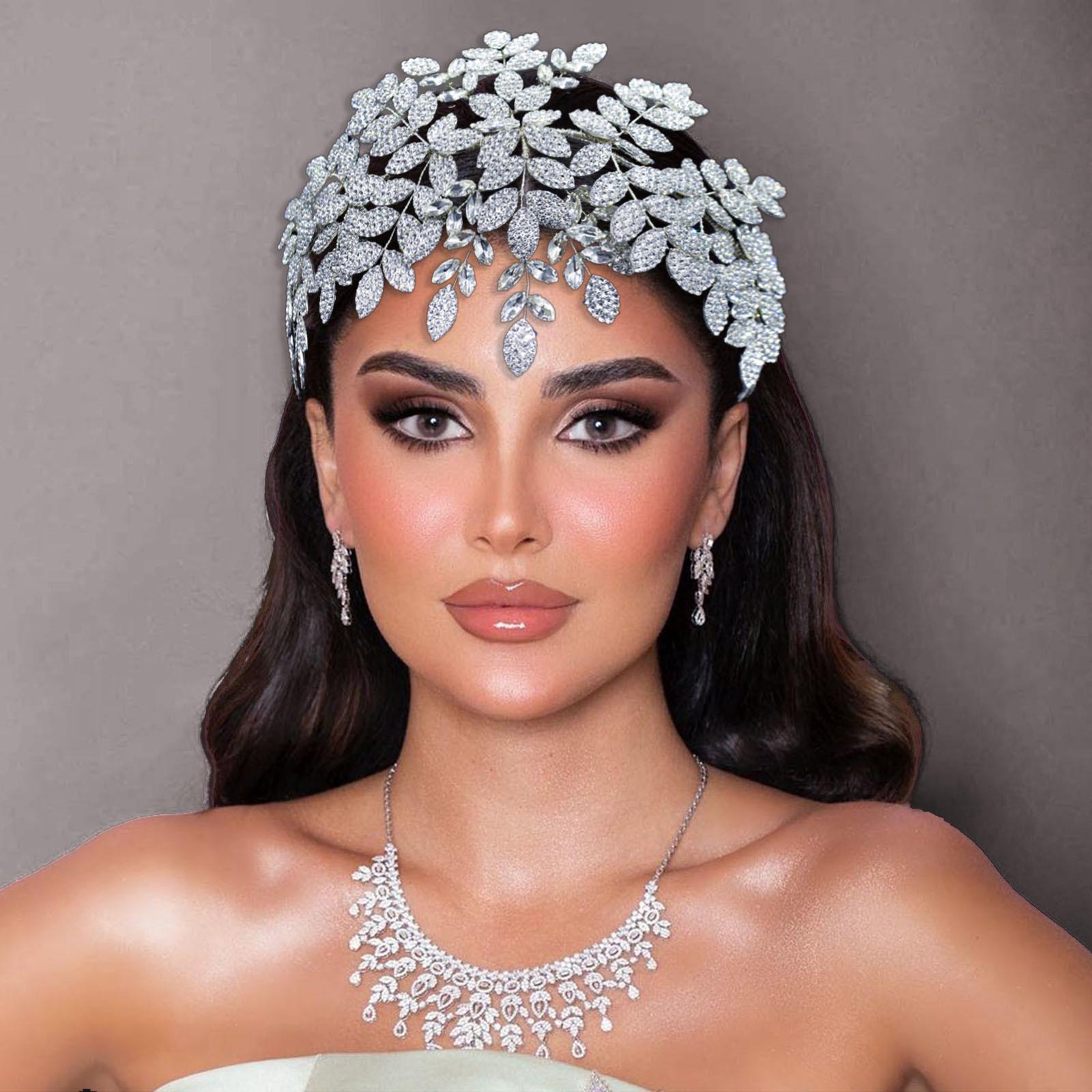 Handmade Rhinestone Bridal Headband with Alloy Leaf Design - European & American Style серебряный
Handmade Rhinestone Bridal Headband with Alloy Leaf Design - European & American Style серебряный