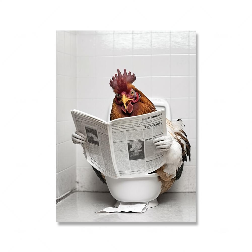 Животные сидят на унитазе и читают газету. Забавные рисунки для декора стен в ванной. Коза, курица, эму. Плакат с изображением стены в туалете. 21x30cm No Framed
Животные сидят на унитазе и читают газету. Забавные рисунки для декора стен в ванной. Коза, курица, эму. Плакат с изображением стены в туалете. 21x30cm No Framed