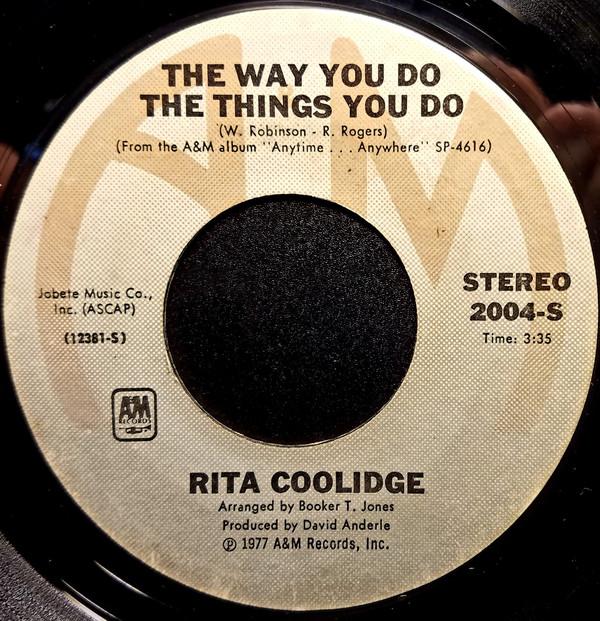 7inch Record RITA COOLIDGE - The Way You Do The Things You Do 2004S A&M Records 1977 US Rock Used
7inch Record RITA COOLIDGE - The Way You Do The Things You Do 2004S A&M Records 1977 US Rock Used
