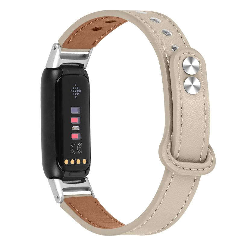 Replacement Wrist Band for Fitbit Luxe Smart Watch Adjustable Top Layer Cowhide Strap with Double Rivet,Silver Connector Ivory White
Replacement Wrist Band for Fitbit Luxe Smart Watch Adjustable Top Layer Cowhide Strap with Double Rivet,Silver Connector Ivory White