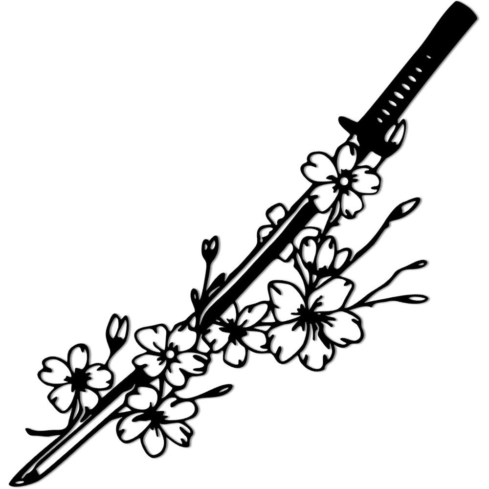 Japanese Samurai Metal Wall Art Katana Cherry Blossom Asian Home Decor Anime Room Decoration Black Metal Panel 40x15cm
Japanese Samurai Metal Wall Art Katana Cherry Blossom Asian Home Decor Anime Room Decoration Black Metal Panel 40x15cm