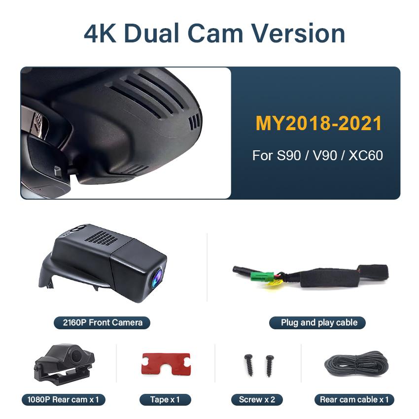 Реєстратор 4K для VOLVO XC60 S90 V90 2018 2019 2020 2025 2025 2025 2025, Автомобільний відеореєстратор Plug and Play Відеореєстратор з відеореєстратором With 32G TF Card
Реєстратор 4K для VOLVO XC60 S90 V90 2018 2019 2020 2025 2025 2025 2025, Автомобільний відеореєстратор Plug and Play Відеореєстратор з відеореєстратором With 32G TF Card