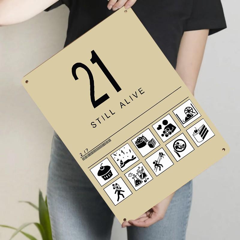 Still Alive Vintage Metal Wall Art Creative Home Decor Birthday Gift Room Decoration 20x30cm(7.8x11.8inch)
Still Alive Vintage Metal Wall Art Creative Home Decor Birthday Gift Room Decoration 20x30cm(7.8x11.8inch)
