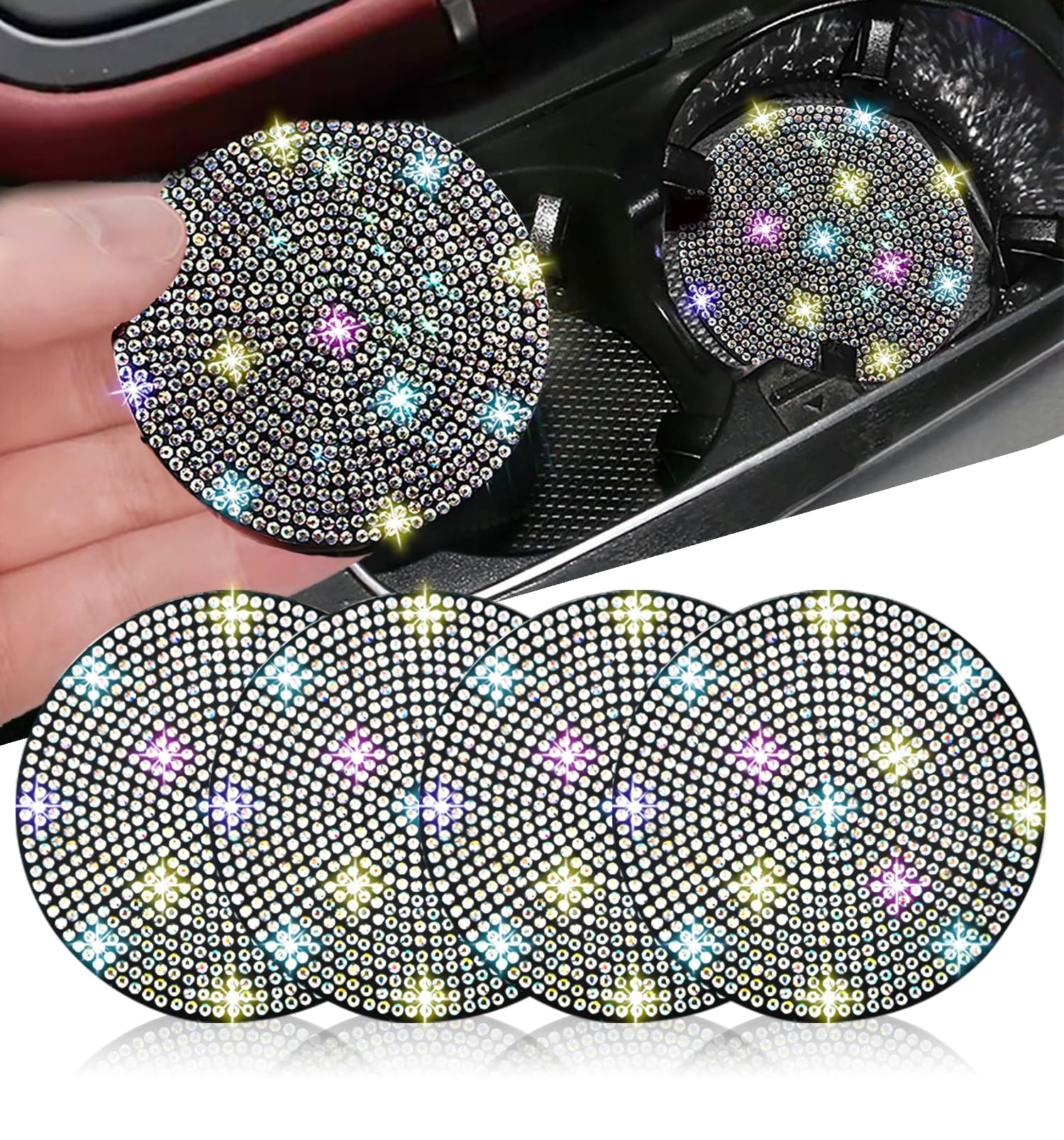 NBTEPEM 4pcs Bling Car Cup Holder Coasters 2.75 Anti-Slip Shockproof Universal Fashion Car Coaster 4 pcs
NBTEPEM 4pcs Bling Car Cup Holder Coasters 2.75 Anti-Slip Shockproof Universal Fashion Car Coaster 4 pcs