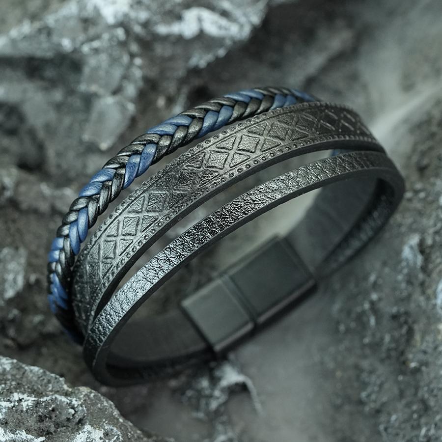Noter Fashion Leather Bracelet Men 2 Colors Three Layer Stacked Braslet Detachable Buckle Bangle Leisure Versatile Accessories чорний
Noter Fashion Leather Bracelet Men 2 Colors Three Layer Stacked Braslet Detachable Buckle Bangle Leisure Versatile Accessories чорний