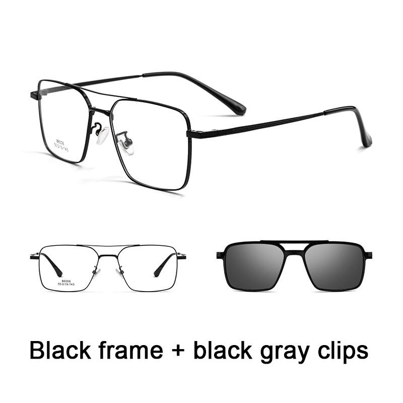 Men Classic Polarized Clip On Myopia Sunglasses Square Double Beam Titanium Alloy Glasses Frame Optical Reading Glasses Magnetic Original Lenses чорний
Men Classic Polarized Clip On Myopia Sunglasses Square Double Beam Titanium Alloy Glasses Frame Optical Reading Glasses Magnetic Original Lenses чорний