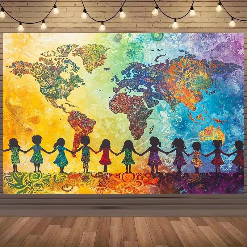 2D World Map Kids Holding Hands Backdrop Unity Photography Background 47.2x31.5inch/120*80cm
2D World Map Kids Holding Hands Backdrop Unity Photography Background 47.2x31.5inch/120*80cm