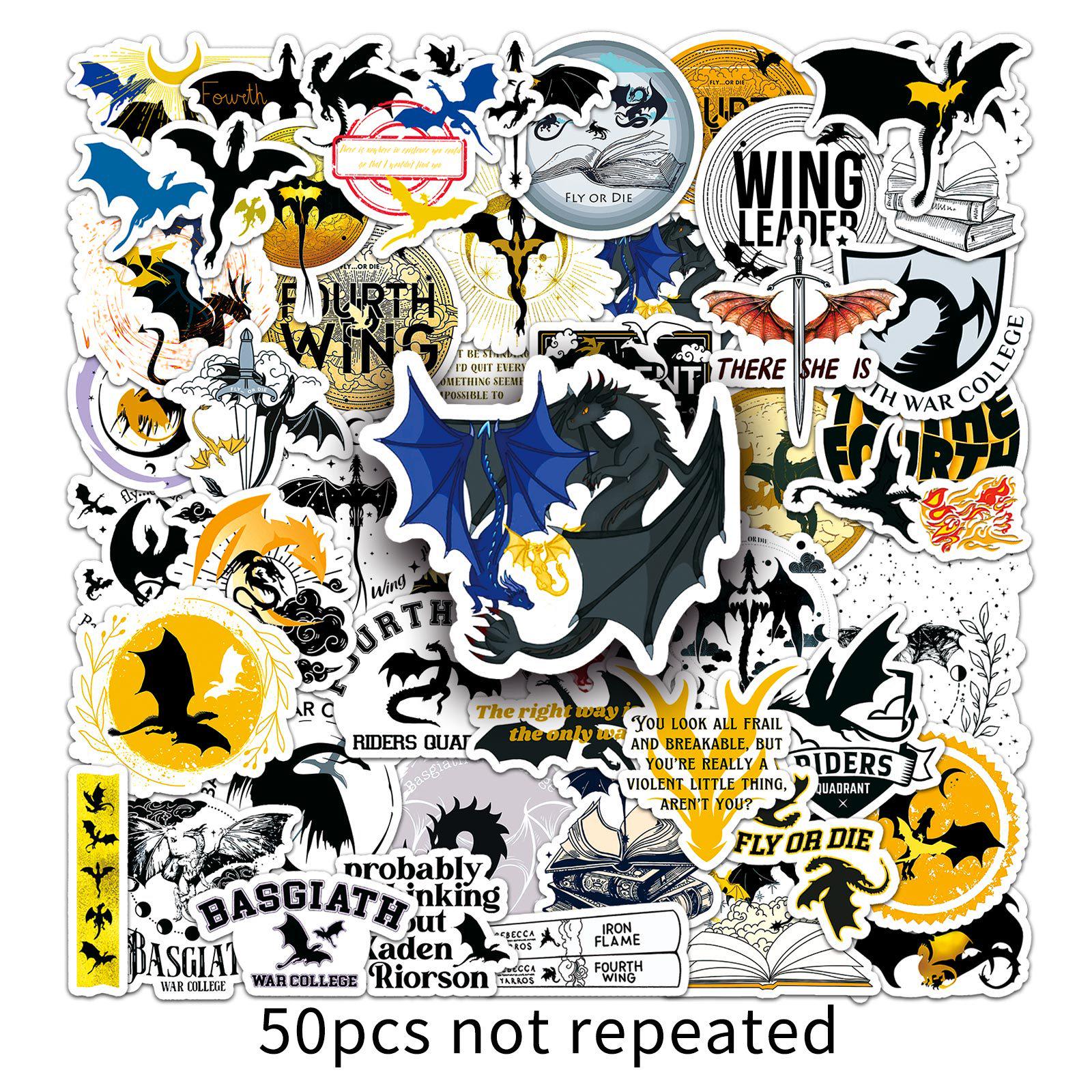 50 Fourth Wing Fantasy Novel Cartoon Waterproof Stickers for DIY Suitcase & Phone Case
50 Fourth Wing Fantasy Novel Cartoon Waterproof Stickers for DIY Suitcase & Phone Case