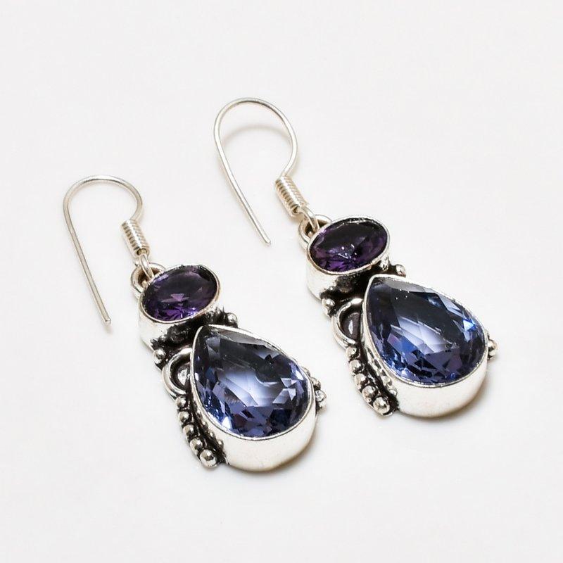 Ювелирные серьги ручной работы с аметистом, посеребренные 925 пробы, 1,51 дюйма
Ювелирные серьги ручной работы с аметистом, посеребренные 925 пробы, 1,51 дюйма