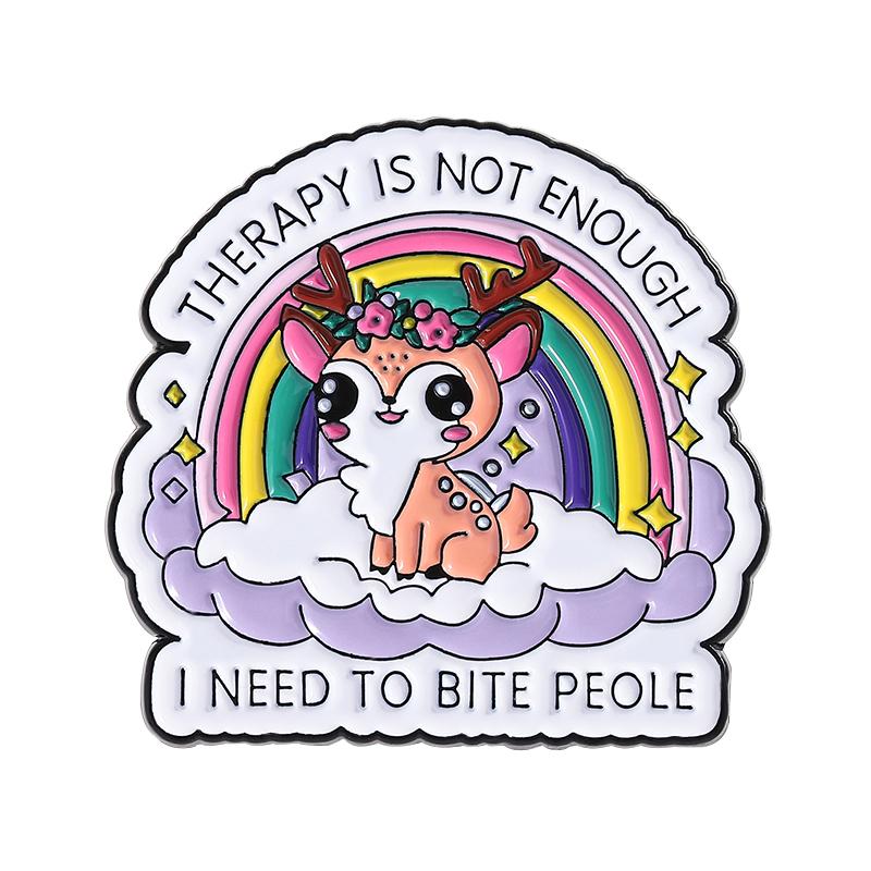 Therapy Is Not Enough I Need To Bite Peole Enamel Pin Rainbow Deer Cute Animal Brooch Lapel Badge Funny Jewelry Gift for Friends
Therapy Is Not Enough I Need To Bite Peole Enamel Pin Rainbow Deer Cute Animal Brooch Lapel Badge Funny Jewelry Gift for Friends