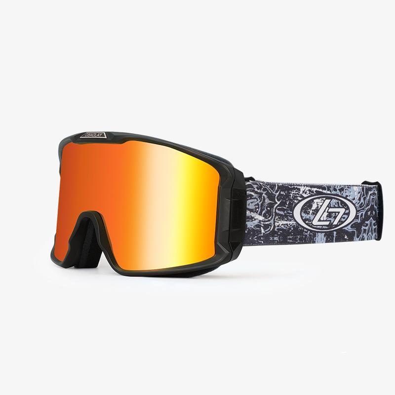 Oubao Lai double-layer cylindrical lens interchangeable snow goggles Ski goggles with impact protection and dual ventilation vents Black Frame-REVO Orange s
Oubao Lai double-layer cylindrical lens interchangeable snow goggles Ski goggles with impact protection and dual ventilation vents Black Frame-REVO Orange s