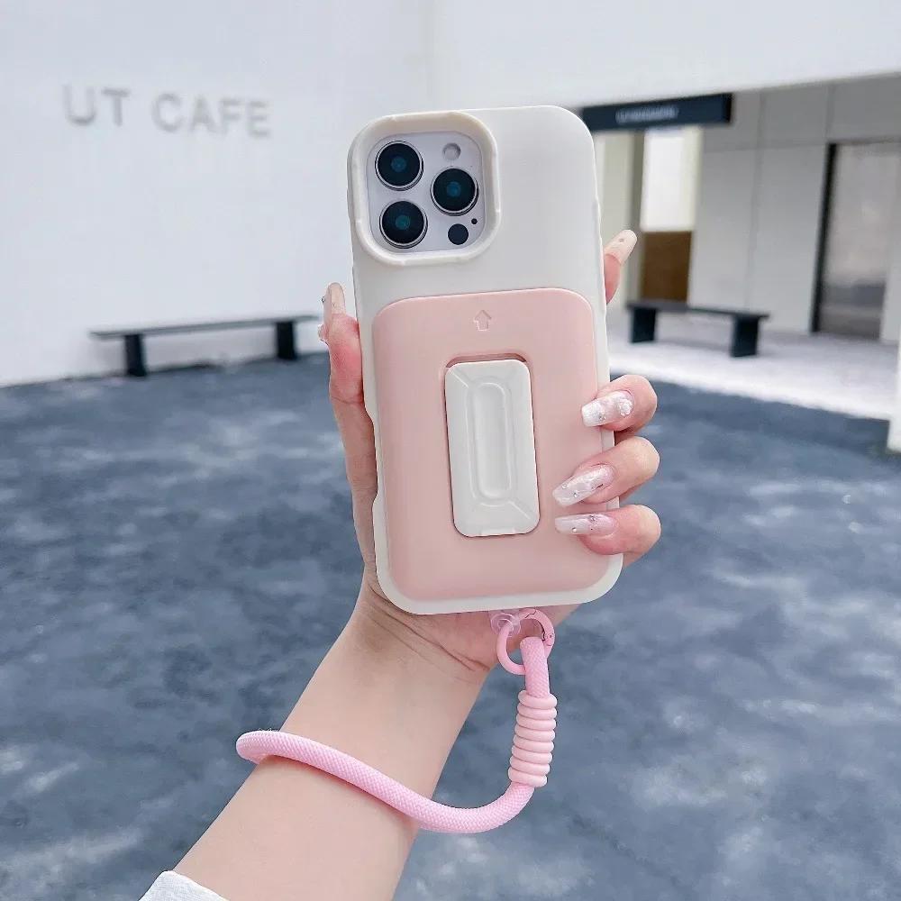 Shockproof Invisible Bracket Card Holder Wallet Phone Case for iPhone 16e/16 pro Max/15/14 Plus/13/12/11 with Wrist Strap iPhone 16 світло-рожевий колір
Shockproof Invisible Bracket Card Holder Wallet Phone Case for iPhone 16e/16 pro Max/15/14 Plus/13/12/11 with Wrist Strap iPhone 16 світло-рожевий колір