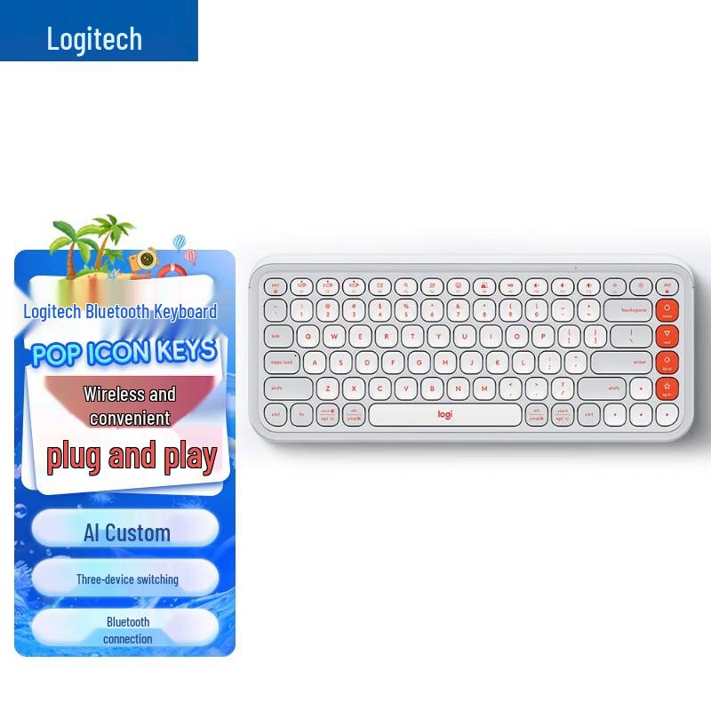 Logitech POP ICON KEYS Wireless Bluetooth Keyboard
Logitech POP ICON KEYS Wireless Bluetooth Keyboard