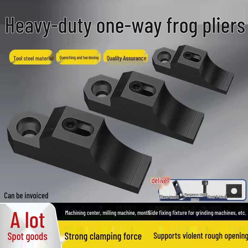 Frog Clamp: Flat Jaw Drill, Mill, Engraver Side Fixing One-way Clamp M8 Clamp with Screw and T-block
Frog Clamp: Flat Jaw Drill, Mill, Engraver Side Fixing One-way Clamp M8 Clamp with Screw and T-block