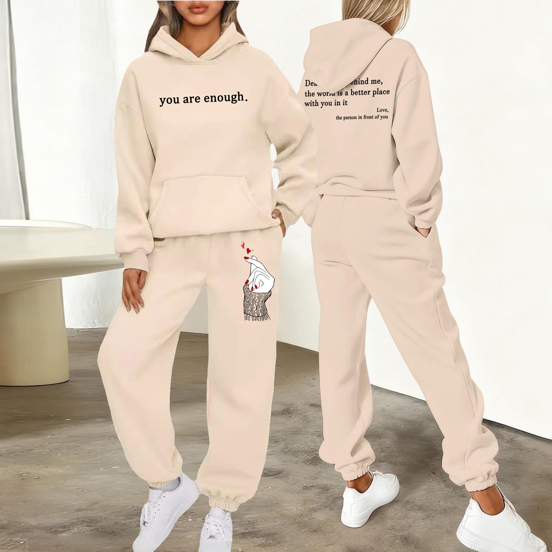 Women s Casual Letter Print Hoodie and Jogger Set L
Women s Casual Letter Print Hoodie and Jogger Set L