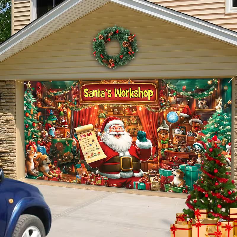 2D Christmas Garage Door Banner Santa s Workshop with Gifts & Elves Holiday Decor 47.2x31.5inch/120*80cm
2D Christmas Garage Door Banner Santa s Workshop with Gifts & Elves Holiday Decor 47.2x31.5inch/120*80cm
