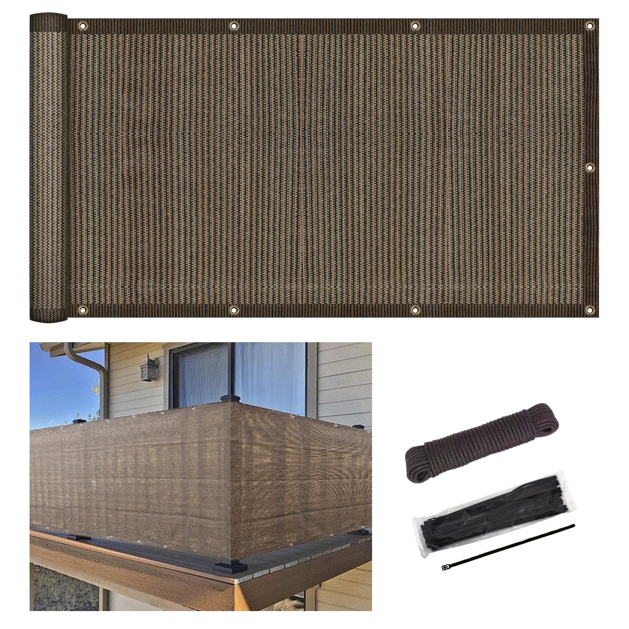 HIRARI Balcony Shade, 270 x 100 cm, Privacy Screen, UV Protection, Mocha
HIRARI Balcony Shade, 270 x 100 cm, Privacy Screen, UV Protection, Mocha