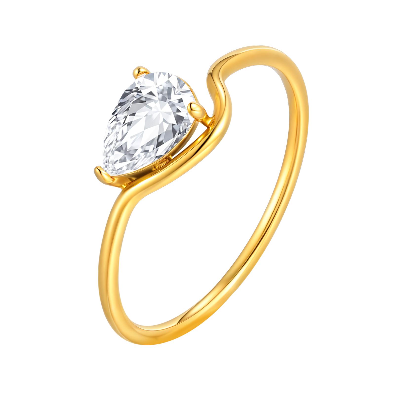Fashion Crystal Ring for Women, 18K Gold Plated Sparkling Water Drop Cubic Zirconia Ring, Stainless Steel Jewelry Non-Tarnish US Ring Size 08
Fashion Crystal Ring for Women, 18K Gold Plated Sparkling Water Drop Cubic Zirconia Ring, Stainless Steel Jewelry Non-Tarnish US Ring Size 08