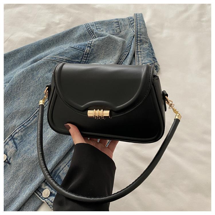 Текстурированная однотонная повседневная сумка-замок, простая, новая модная, весенняя, женская, популярная, на плечо, кроссбоди, маленькая квадратная женская сумка чёрный