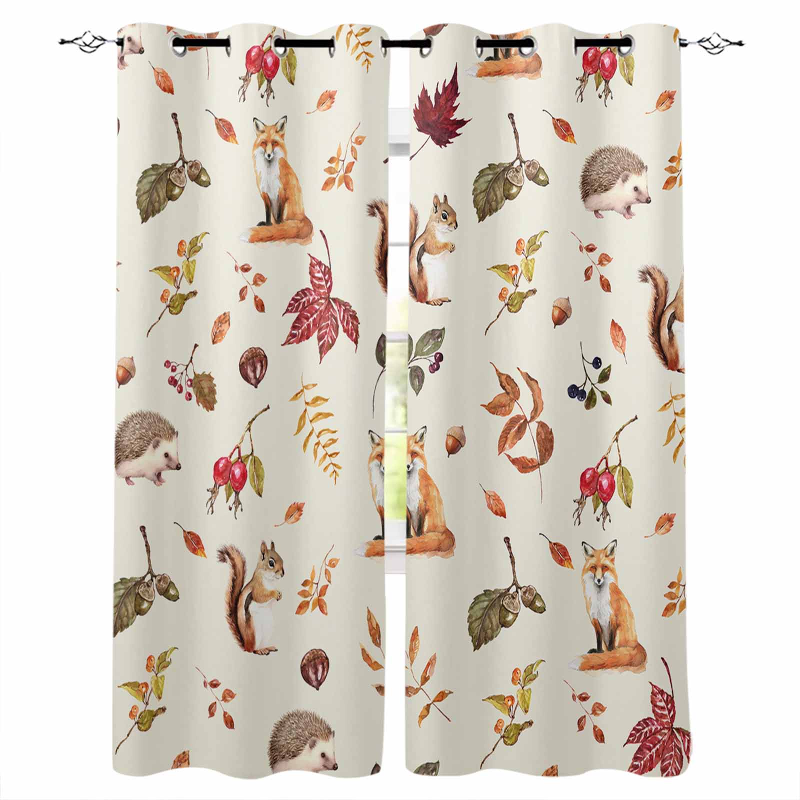 Thanksgiving Autumn Plants Squirrel Fox Hedgehog Blackout Curtains For Living Room Bedroom Window Treatment Drapes Home Decor W135 x H60cm
Thanksgiving Autumn Plants Squirrel Fox Hedgehog Blackout Curtains For Living Room Bedroom Window Treatment Drapes Home Decor W135 x H60cm