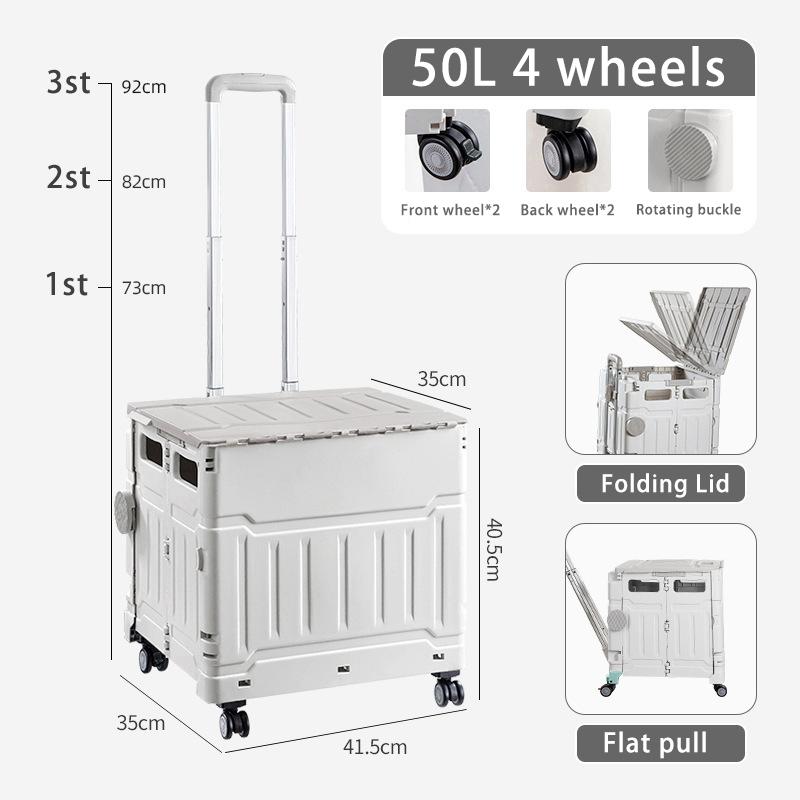 Тележка для кемпинга, складной ящик для хранения большой емкости на колесах, многофункциональная тележка с тягой, портативная тележка для покупок 75 л 50L-4wheels
Тележка для кемпинга, складной ящик для хранения большой емкости на колесах, многофункциональная тележка с тягой, портативная тележка для покупок 75 л 50L-4wheels