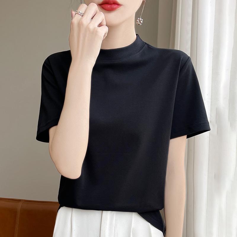 Женская футболка большого размера из чистого хлопка на лето, с коротким рукавом, воротником половинной высоты, свободная, со стойкой, трикотажный свитер с рукавом 3/4 XXXL
Женская футболка большого размера из чистого хлопка на лето, с коротким рукавом, воротником половинной высоты, свободная, со стойкой, трикотажный свитер с рукавом 3/4 XXXL