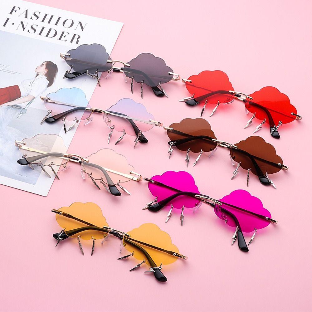 Party Disco Sunglasses for Women 90s Sun Glasses Rimless Sunglasses Clouds Lightning Sunglasses Purple
Party Disco Sunglasses for Women 90s Sun Glasses Rimless Sunglasses Clouds Lightning Sunglasses Purple