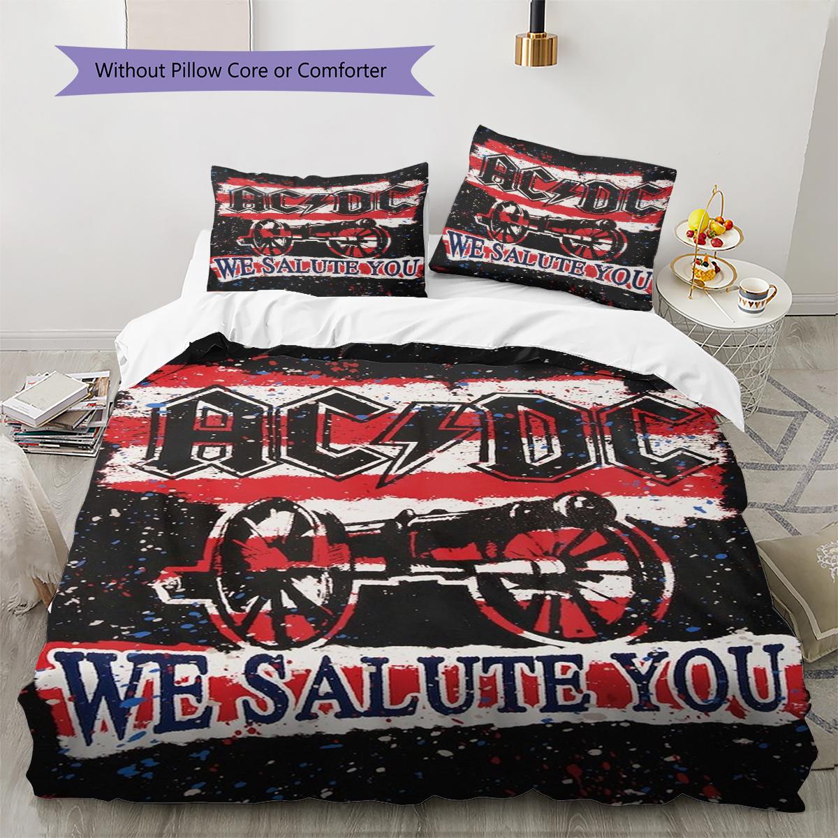 Ac-dc Music Band Pattern Bedding Quilt Set Quilt Cover Pillowcase Home Decoration Gift (1 * duvet cover + 2 * pillowcase, without core) 135x200cm
Ac-dc Music Band Pattern Bedding Quilt Set Quilt Cover Pillowcase Home Decoration Gift (1 * duvet cover + 2 * pillowcase, without core) 135x200cm