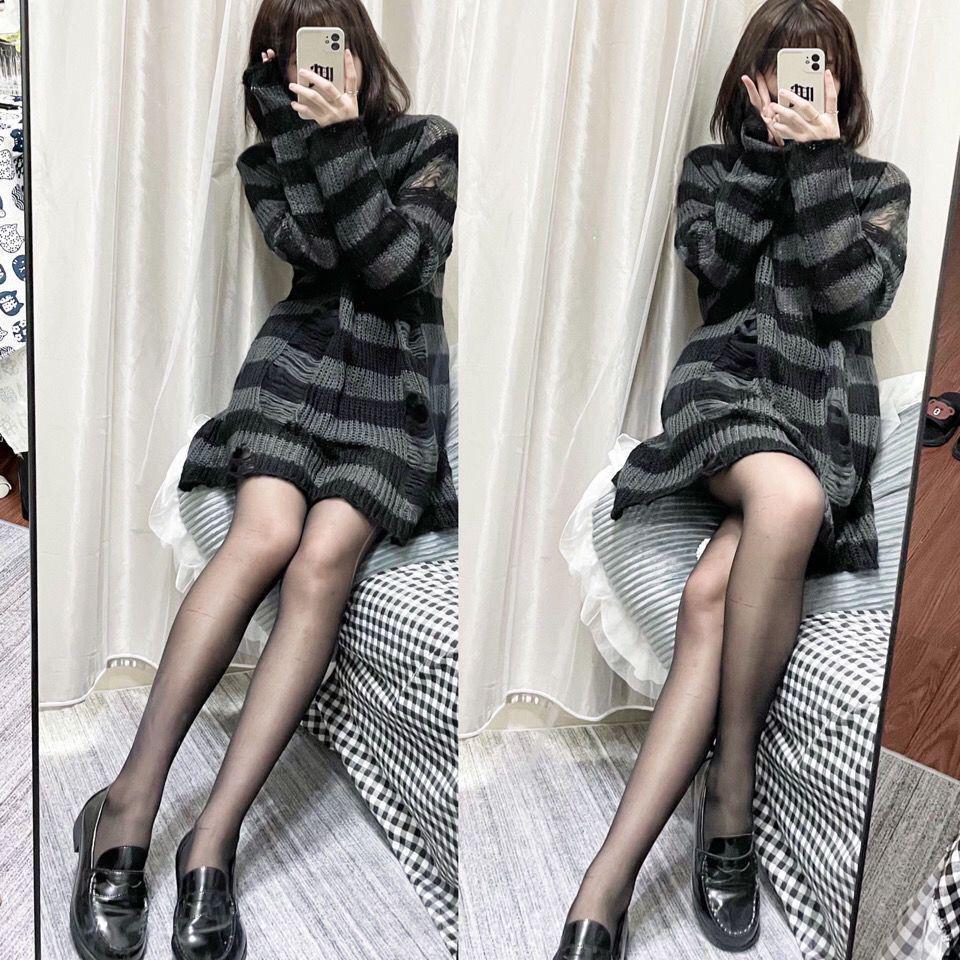 Унисекс Панк Полосатый Градиент Рваный Вязаный Свитер
Унисекс Панк Полосатый Градиент Рваный Вязаный Свитер