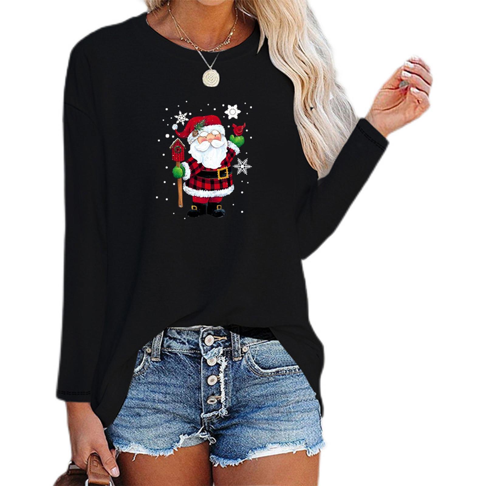 Nikitas Женская модная повседневная футболка с длинными рукавами и рождественским принтом, топ
Nikitas Женская модная повседневная футболка с длинными рукавами и рождественским принтом, топ